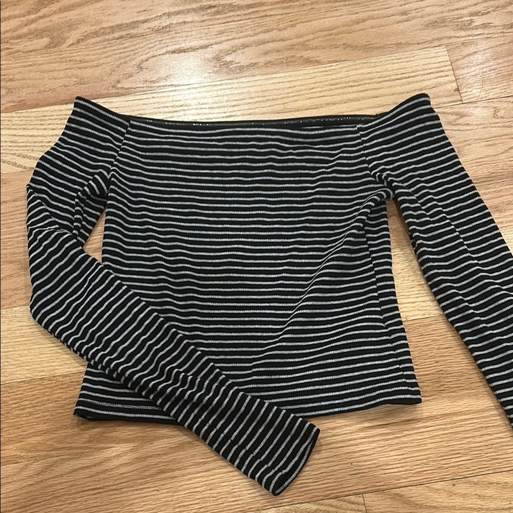 Edikted Black and White Striped Top
